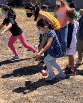 Children doing physical exercises